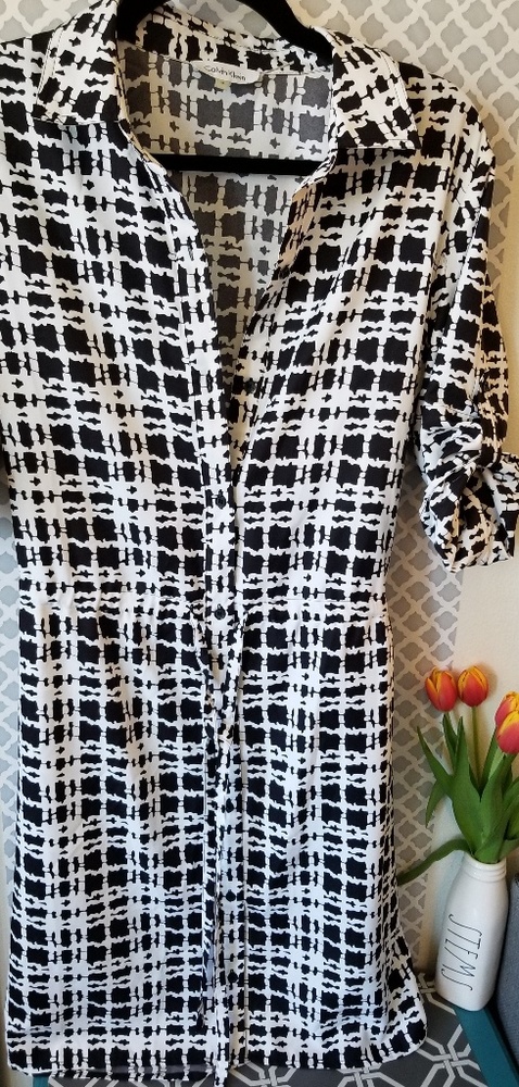 Calvin Klein Button up & Tied Summer Dress